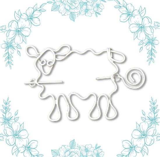 Nirvana Sheep Shawl Pin White Accessories Unlimited