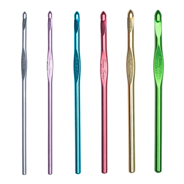 Susan Bates - Silvalume - Crochet Hook Set F - K