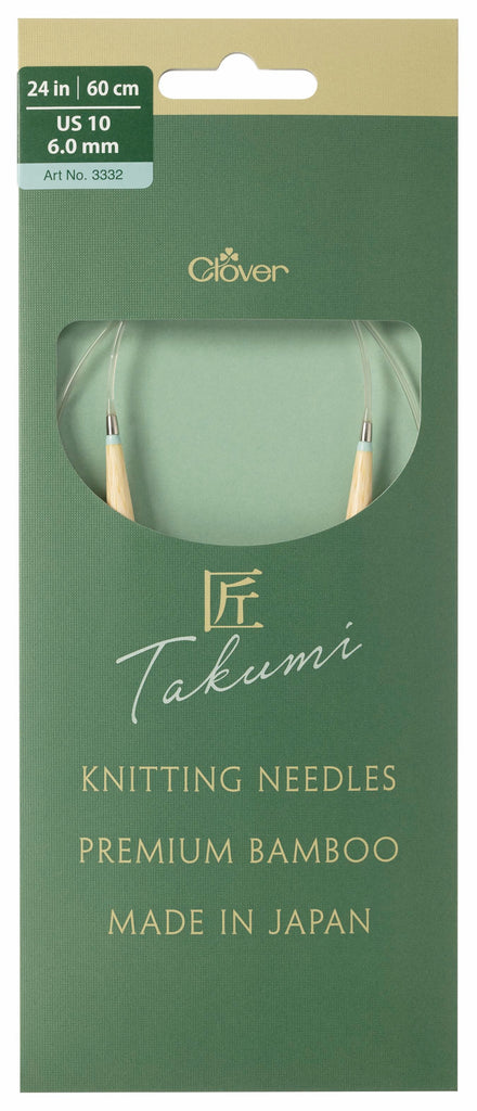 Clover Bamboo Circular Knitting Needles Takumi, 24-Inch Size 0