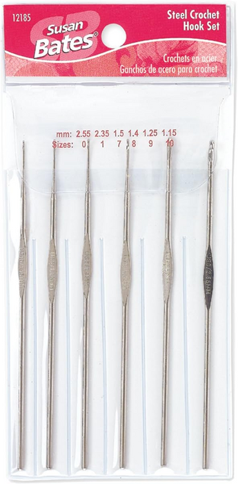 Susan Bates - Steelite Crochet Hook Set - 6 Sizes