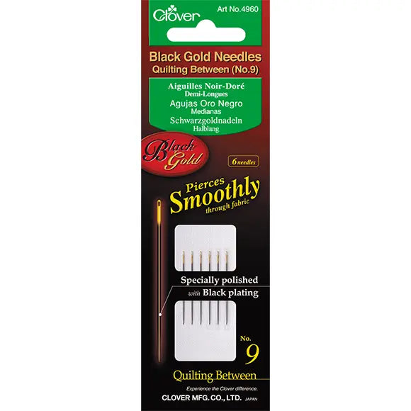 Clover Black Gold Hand Sewing Needles (Quilting Between) Size 9  *DISCONTINUED*