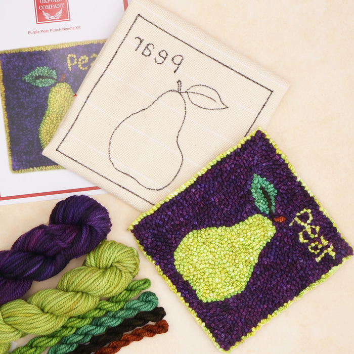Oxford - Punch Needle Kit - Pear - Purple Background