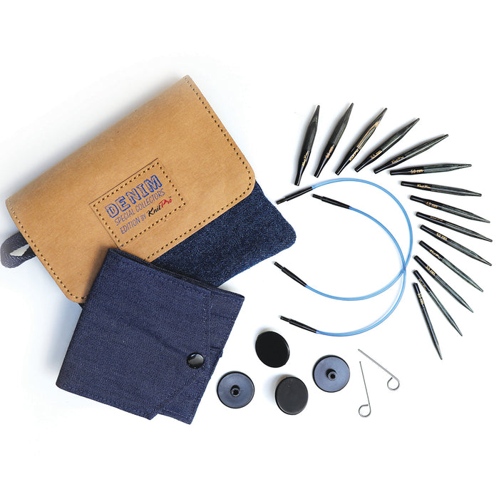 KnitPro - Indigo Wood 2" Mini IC Needle Set