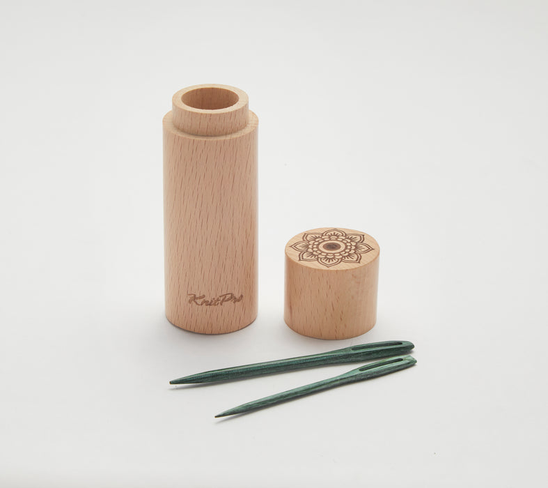 KnitPro - Mindful - Teal Wooden Darning Needles in Beech Wood Container