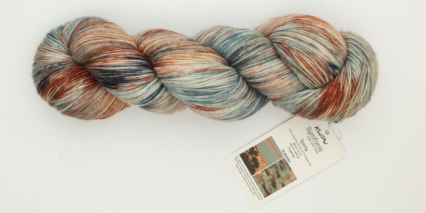 Symfonie Hand Dyed Yarns - Terra Variegated (Superwash Merino & Nylon Sock Yarn) - Alabama (3.5 oz / 438 yds)