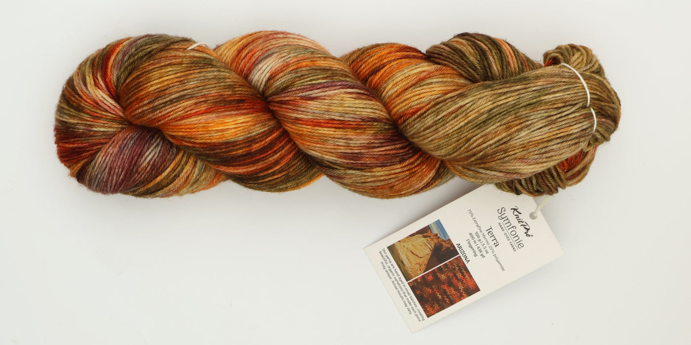 Symfonie Hand Dyed Yarns - Terra Variegated (Superwash Merino & Nylon Sock Yarn) - Arizona (3.5 oz / 438 yds)