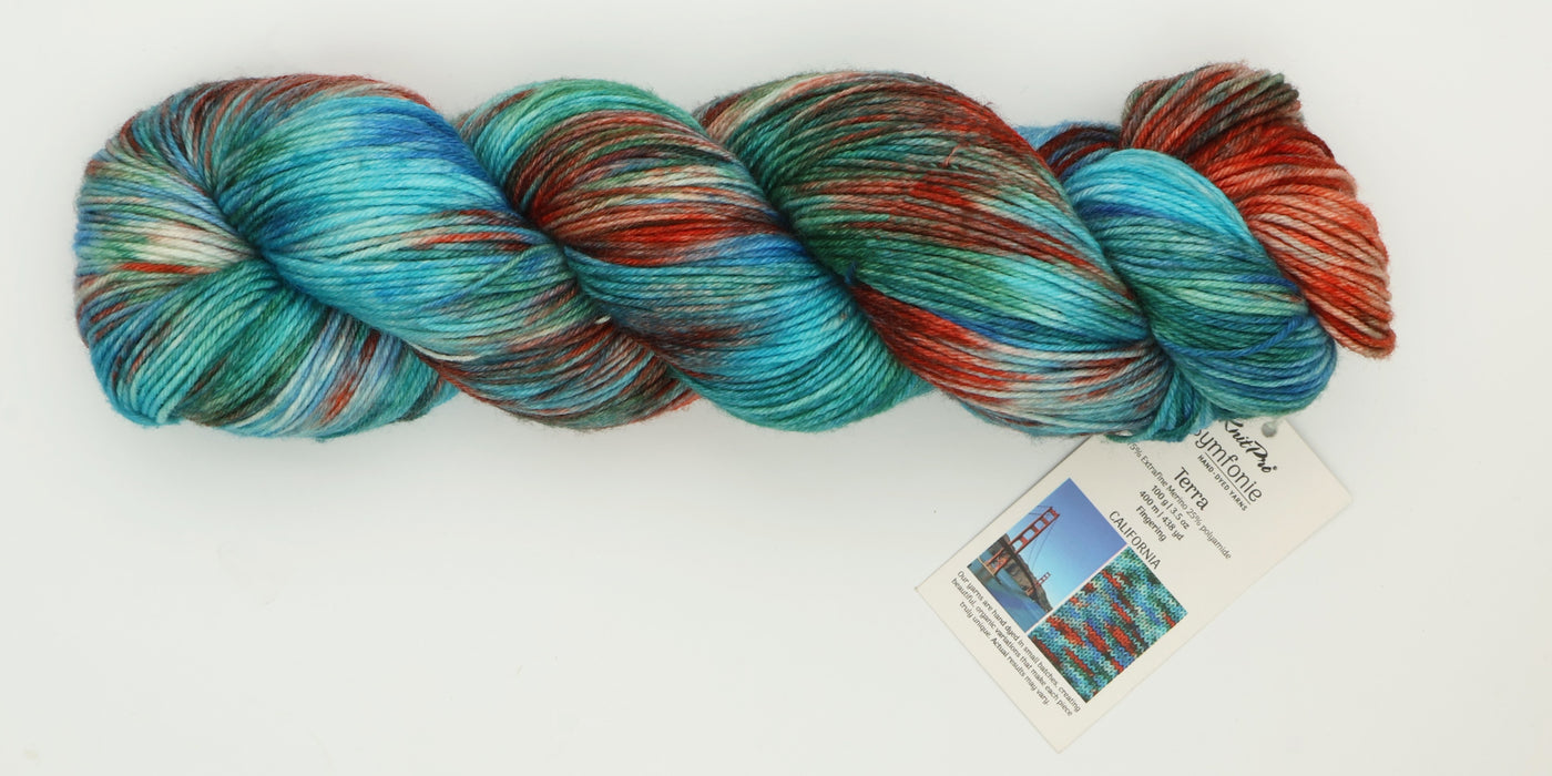 Symfonie Hand Dyed Yarns - Terra Variegated (Superwash Merino & Nylon Sock Yarn) - California (3.5 oz / 438 yds)