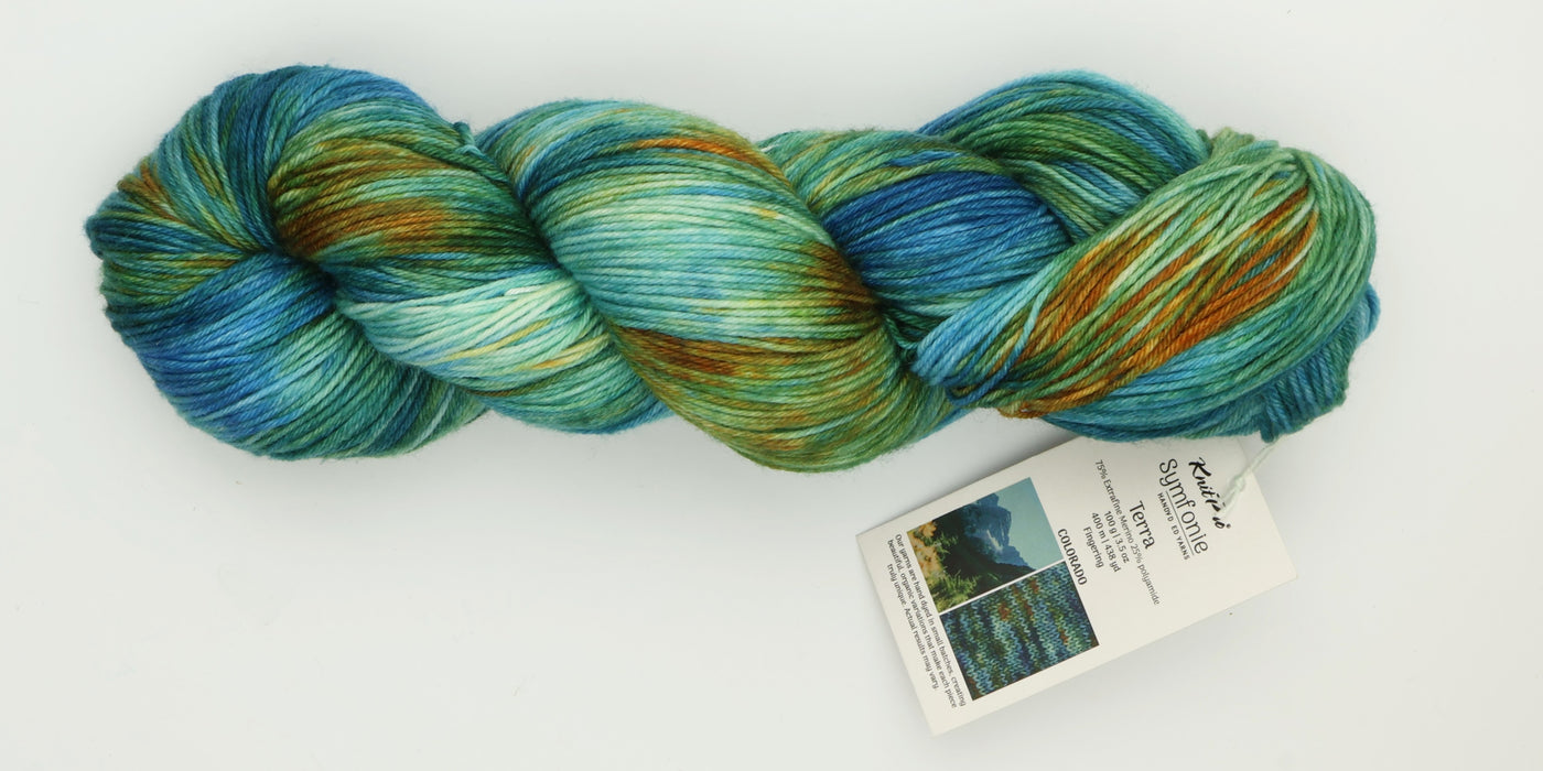 Symfonie Hand Dyed Yarns - Terra Variegated (Superwash Merino & Nylon Sock Yarn) - Colorado (3.5 oz / 438 yds)