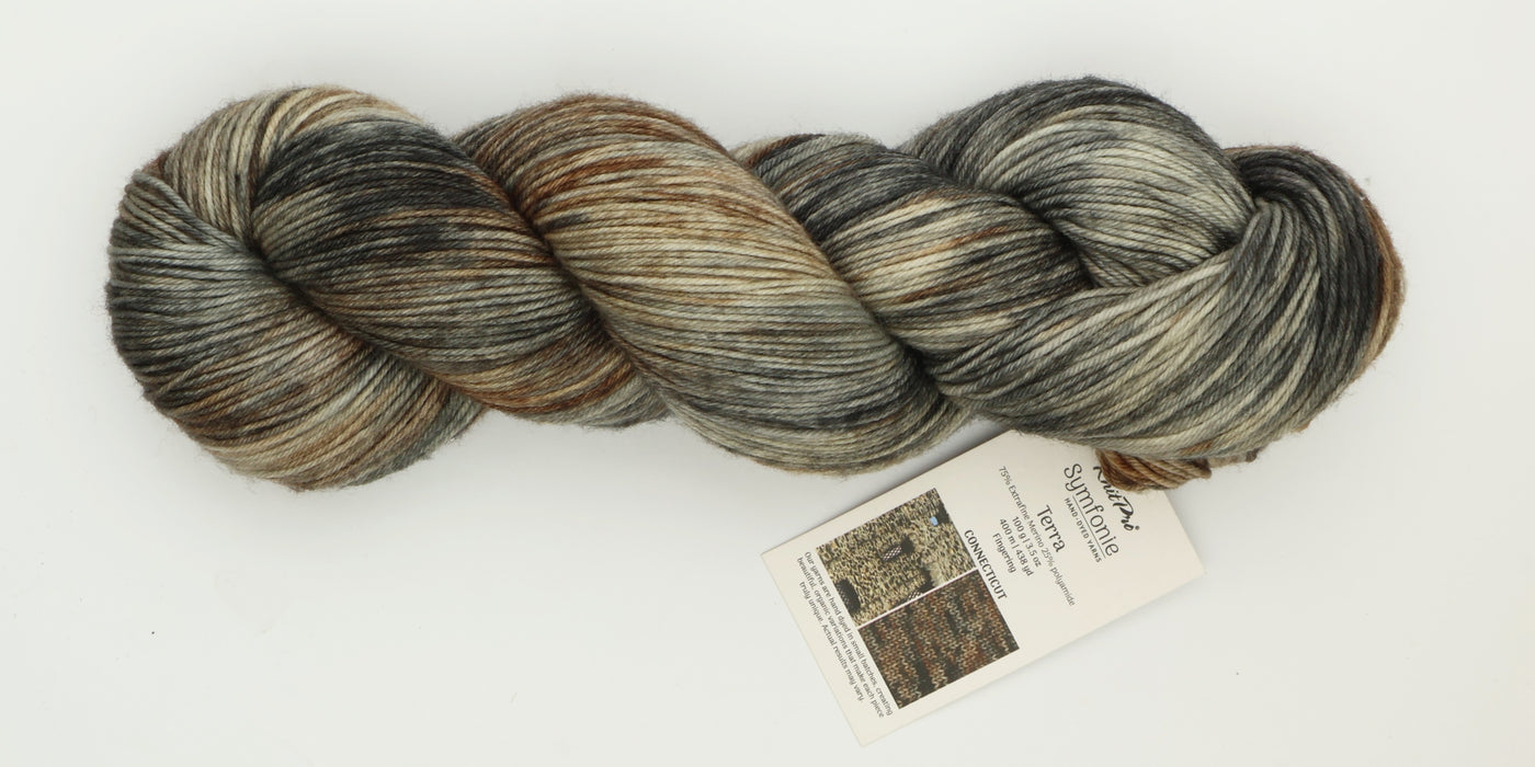 Symfonie Hand Dyed Yarns - Terra Variegated (Superwash Merino & Nylon Sock Yarn) - Connecticut (3.5 oz / 438 yds)