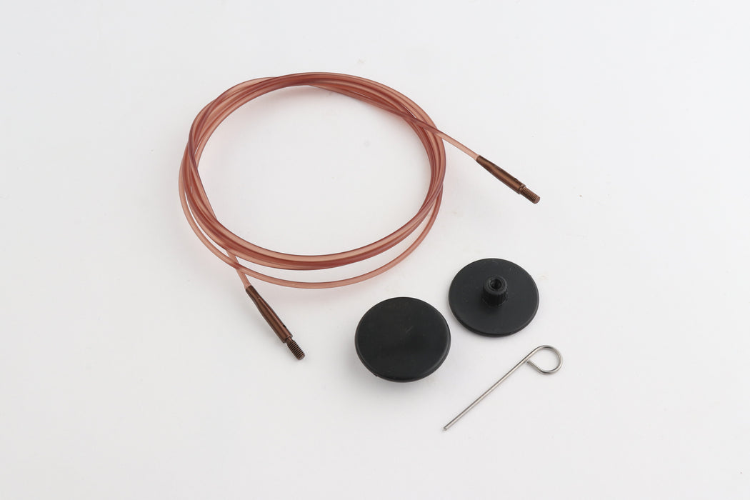 KnitPro - Fixed Cables - Brown Nylon Brown Connectors (for Ginger IC)