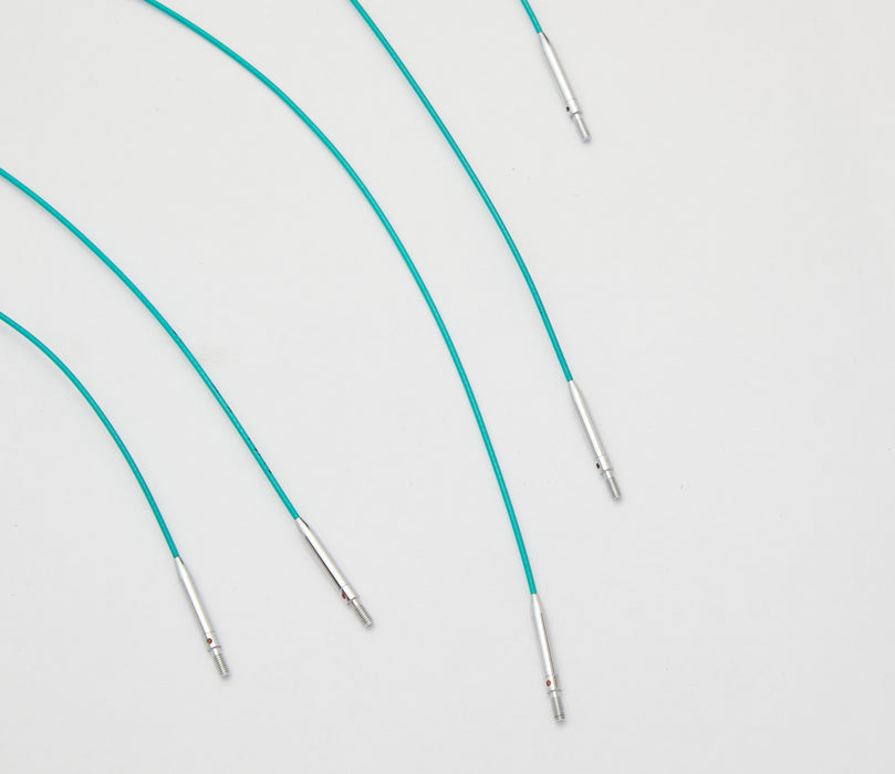 KnitPro - Swivel Cables - Mindful Teal Stainless Steel