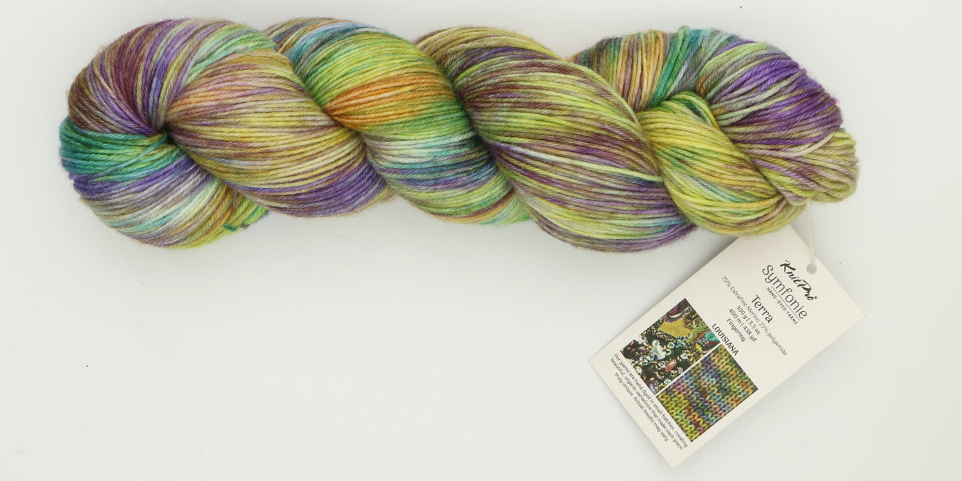 Symfonie Hand Dyed Yarns - Terra Variegated (Superwash Merino & Nylon Sock Yarn) - Louisiana (3.5 oz / 438 yds)