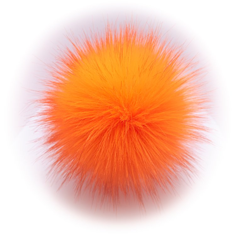 Lovafur - Faux Fur Pom-Poms - Neon Orange