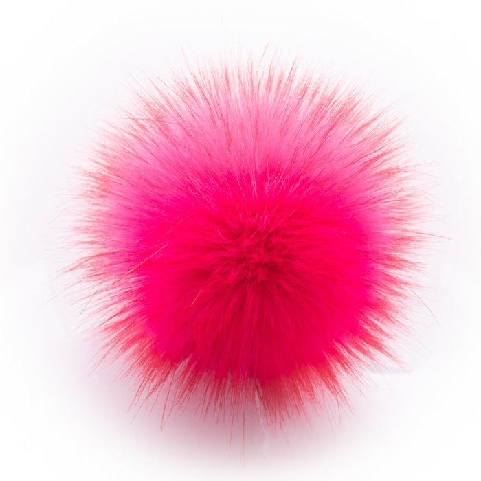 Lovafur - Faux Fur Pom-Poms - Neon Pink