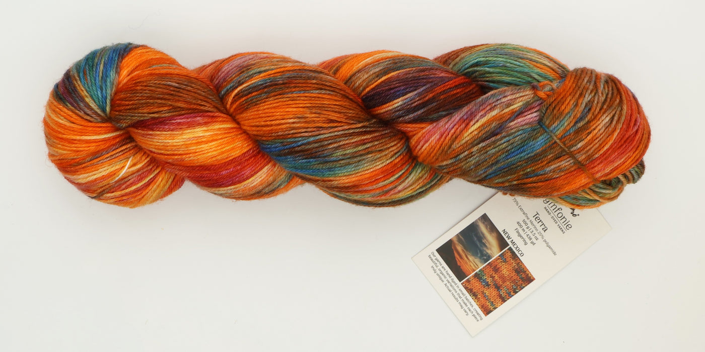 Symfonie Hand Dyed Yarns - Terra Variegated (Superwash Merino & Nylon Sock Yarn) - New Mexico (3.5 oz / 438 yds)