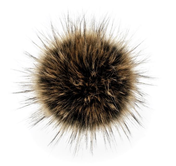 Lovafur - Faux Raccoon Pom-Poms - Clay