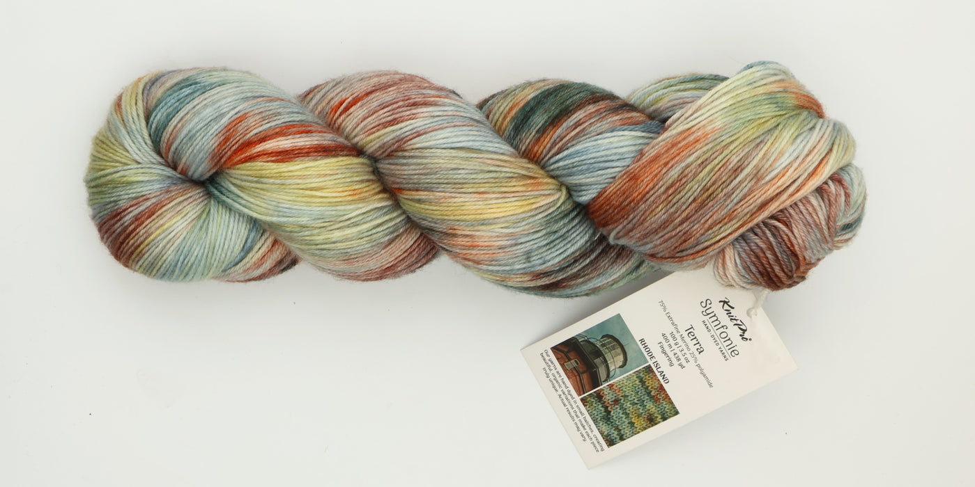 Symfonie Hand Dyed Yarns - Terra Variegated (Superwash Merino & Nylon Sock Yarn) - Rhode Island (3.5 oz / 438 yds)