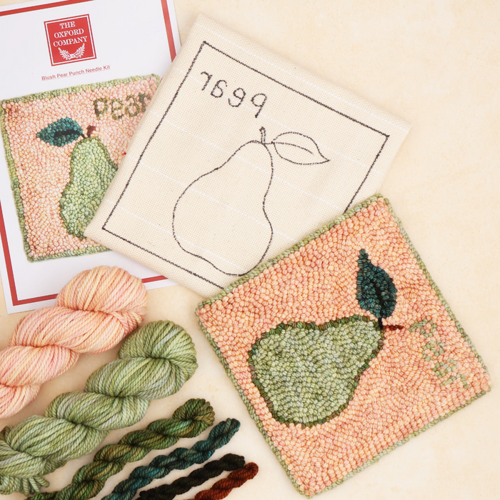 Oxford - Punch Needle Kit - Pear - Peach Background