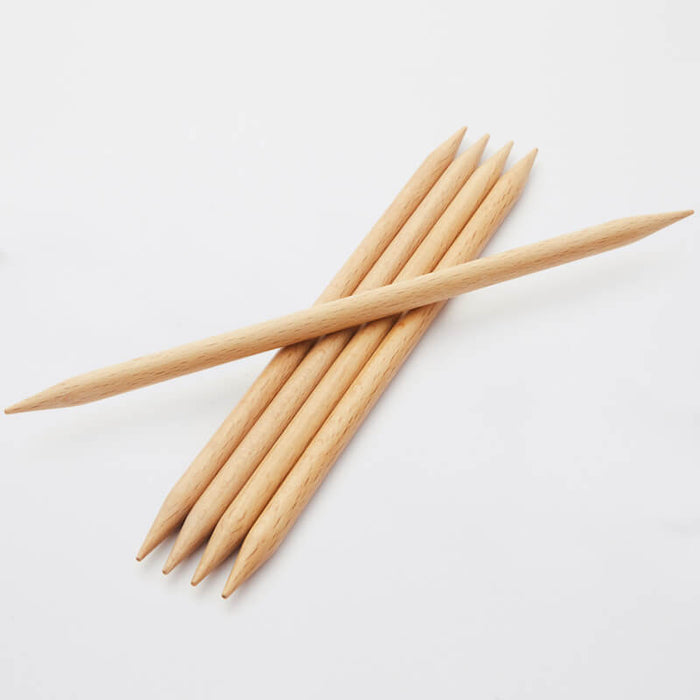 KnitPro - Basix Beech - 8 in. Double Point Needles