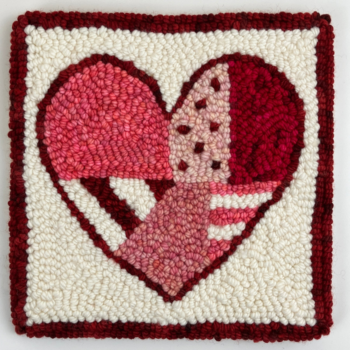 Oxford - Punch Needle Kit - Patchwork Heart Red