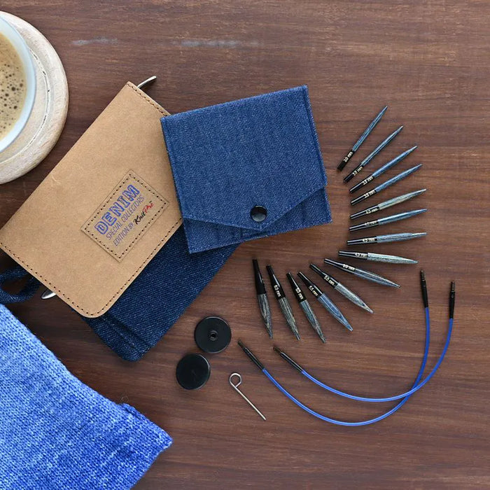 KnitPro - Indigo Wood 2" Mini IC Needle Set