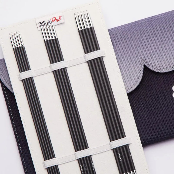 KnitPro - Karbonz - 8 in. (20cm) Double Pointed Needle Starter Set