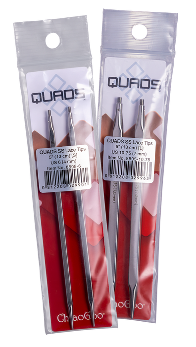 ChiaoGoo - QUADS SS Lace Circular Tips - 5 in.