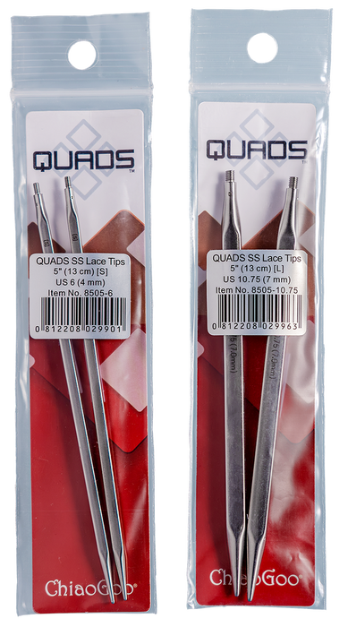 ChiaoGoo - QUADS SS Lace Circular Tips - 4 in.