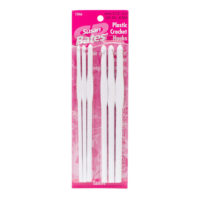 Susan Bates - Luxite - Plastic Crochet Hook Set F-K