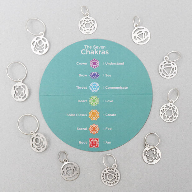 KnitPro - Mindful - Sterling Silver Plated Chakra Stitch Markers