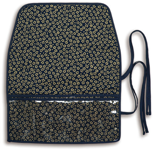 KA Bamboo - Fabric Case - Type E - 8" (20cm) Double point - Cherry Blossom Royal Blue