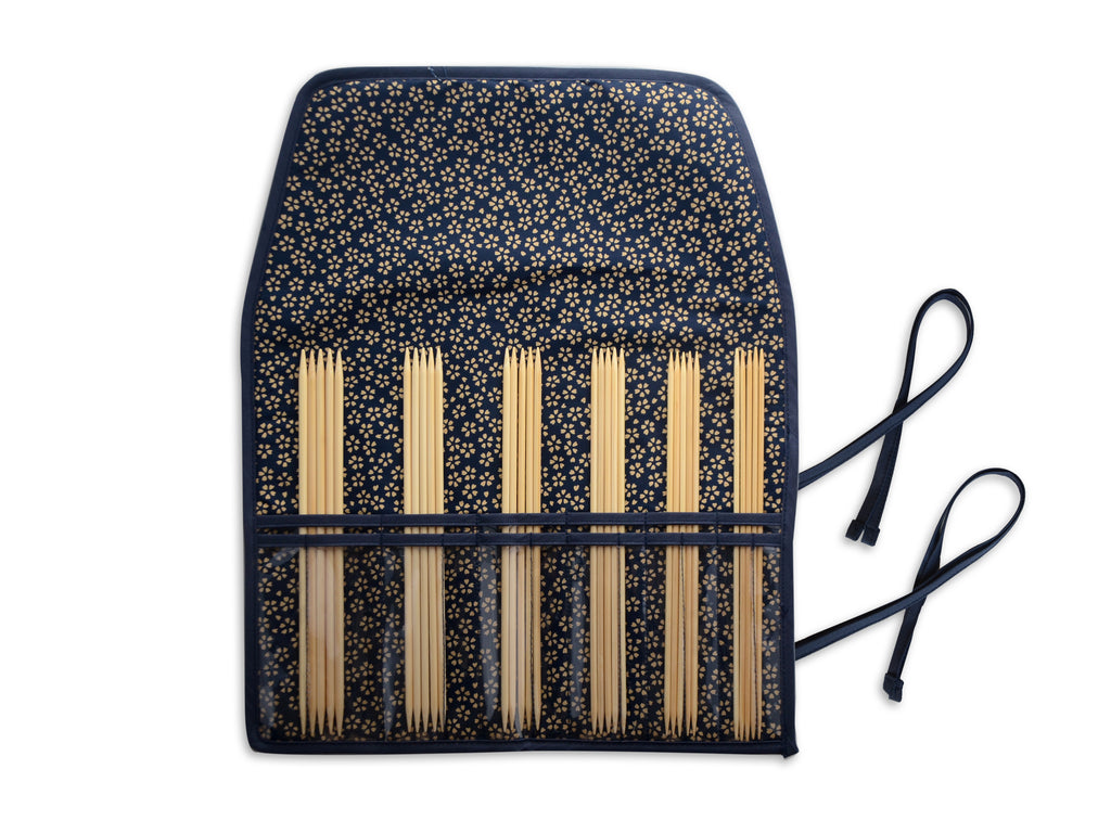 Seeknit - 8" Double Point Set - 6 Sizes Small Range Cherry Blossom Blue Case