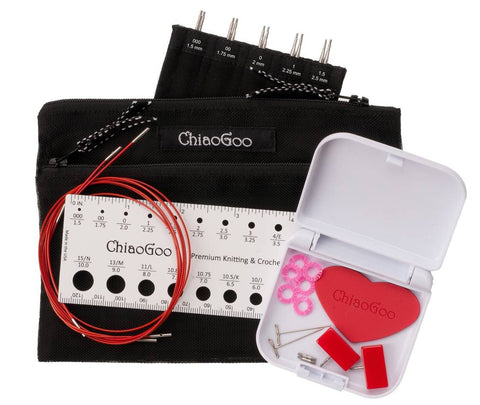 ChiaoGoo - 5" TWIST Interchangeable Needle Set Red Lace Mini US 000-1.5 (1.50mm-2.50mm)