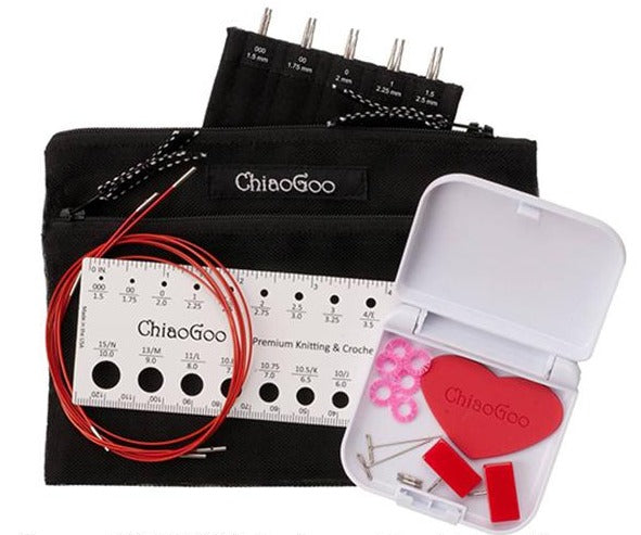 ChiaoGoo - 4" TWIST Interchangeable Needle Set Red Lace Mini US 000-1.5 (1.50mm-2.50mm)