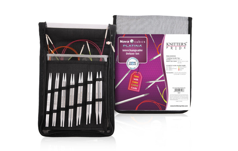 Knitter's Pride - Nova Cubics Platina - 4.5" Interchangeable Needle Set Deluxe - 320451