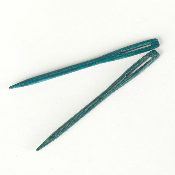 Knitter's Pride - Mindful - Teal Wooden Darning Needles in Beech Wood Container