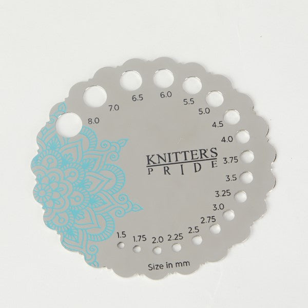 Knitter's Pride - Mindful - Sterling Silver Plated Metal Needle Gauge