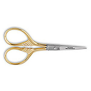 Tamsco - Embroidery Scissor 3.5" Silver with Gold Feathered Handle