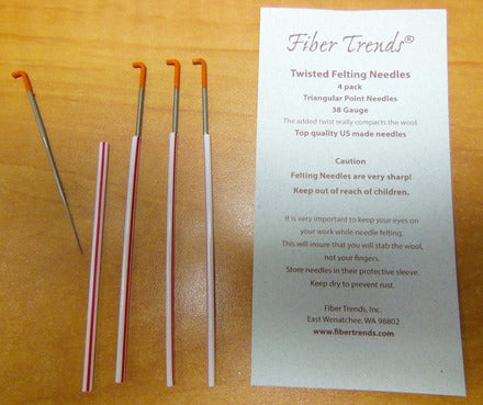 Fiber Trends - Felting Needles - 38G Twisted - 4 Pack - Orange