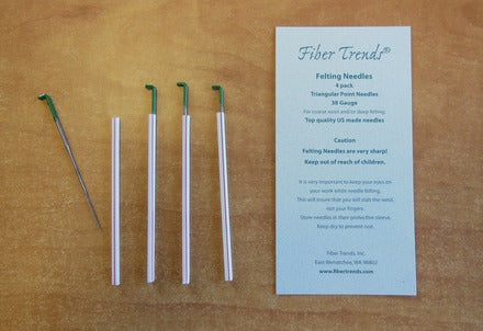 Fiber trends - Felting Needles - 38G - 4 Pack - Green